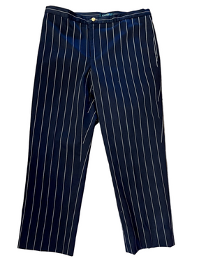Lauren Ralph Lauren pinstripe navy blue and white pants Stretch Size 12